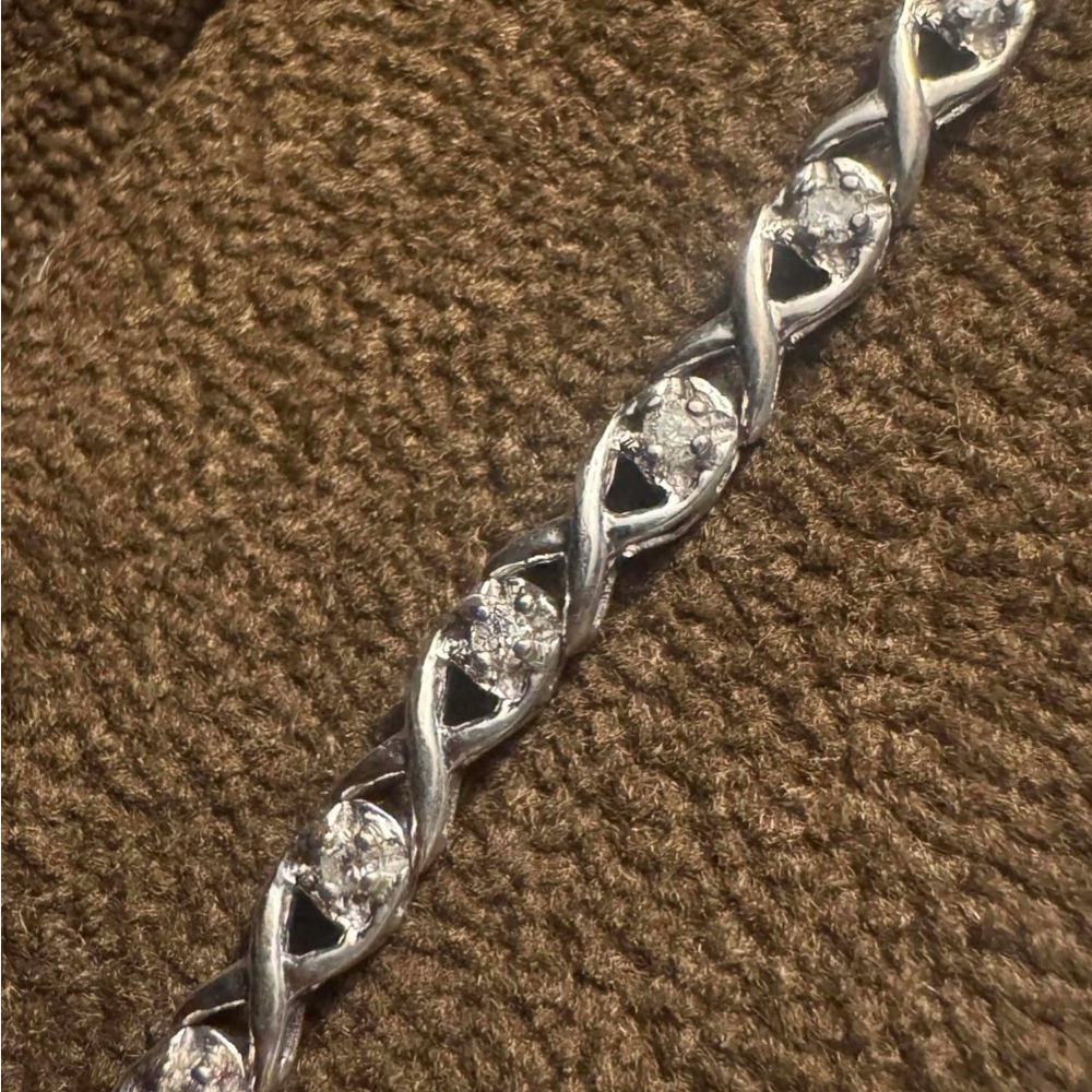 10K White Gold Diamond X-Link Bracelet 0.40 ctw